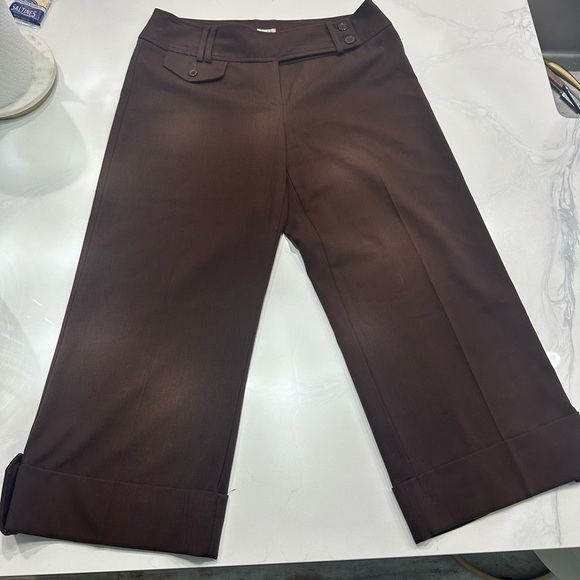 Cache Brown Cropped Ankle Pants Wide-Leg - Picture 1 of 5